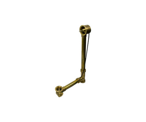 Cable Operated Bath Waste & Overflow - Body Only - Brass with Rigid Overflow Neck