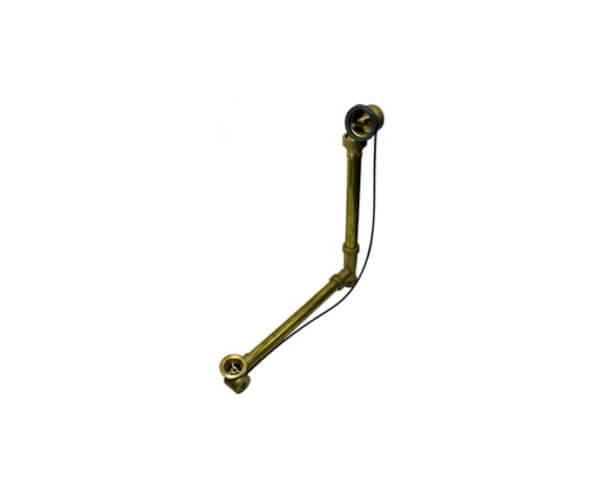 Cable Operated Bath Waste & Overflow - Body Only - Brass with Patented Flexible Overflow Neck