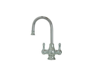 Hot & Cold Water Faucet with Traditional Curved Body & Curved Handles