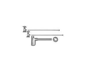 Lavatory Supply Kit w/ Decorative Trap - Angle - Deluxe Cross Handle - 1/2" Compression (5/8" O.D.) Inlet x 3/8" O.D. Compression Outlet