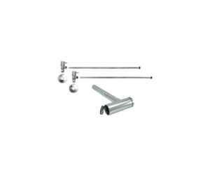 Lavatory Supply Kit w/ Decorative Trap & Clean-Out Plug - Angle - Contemporary Lever Handle - (5/8" O.D.) Inlet x 3/8" O.D. Compression Outlet