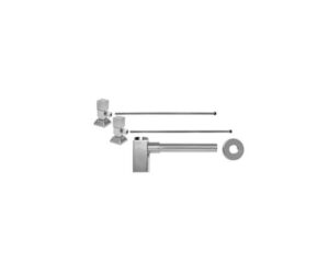Lavatory Supply Kit w/ Decorative Trap - Angle - Contemporary Square Handle - 1/2" Compression (5/8" O.D.) Inlet x 3/8" O.D. Compression Outlet