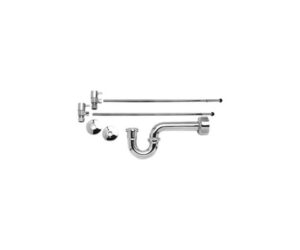 Lavatory Supply Kit w/ 1-1/4" P-Trap - Angle - Contemporary Lever Handle - (5/8" O.D.) 1/2" Compression Inlet x 3/8" O.D. Compression Outlet