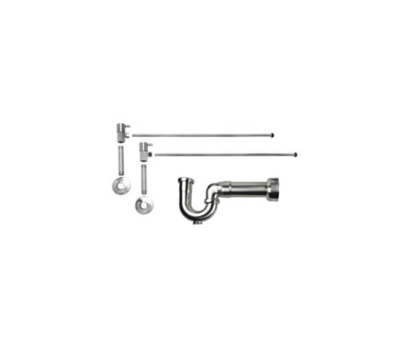Lavatory Supply Kit w/ Massachusetts P-Trap - Angle - Contemporary Lever Handle - 1/2" Female IPS Inlet x 3/8" O.D. Compression Outlet