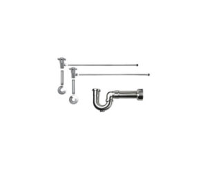 Lavatory Supply Kit w/ Massachusetts P-Trap - Angle - Cross Handle - 1/2" Female IPS Inlet x 3/8" O.D. Compression Outlet