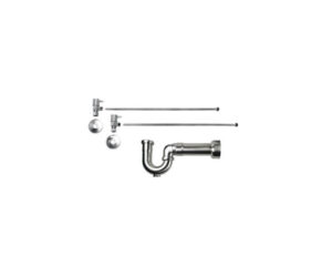 Lavatory Supply Kit w/ Massachusetts P-Trap - Angle - Contemporary Lever Handle - 1/2" Compression (5/8" O.D.) Inlet x 3/8" O.D. Compression Outlet