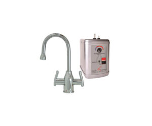 Hot & Cold Water Faucet with Modern Curved Body & Handles & Little Gourmet¨ Premium Hot Water Tank