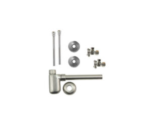 Lavatory Supply Kit w/ Decorative Trap - Angle - Mini Cross Handle - 1/2" Compression (5/8" O.D.) Inlet x 3/8" O.D. Compression Outlet