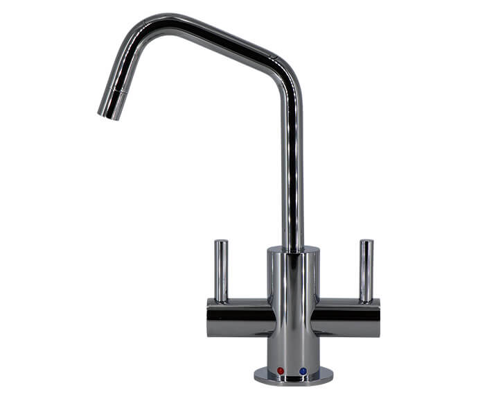 Hot & Cold Water Faucet with Contemporary Round Body & Handles & Little  Gourmet® Premium Hot Water Tank - Mountain Plumbing Products