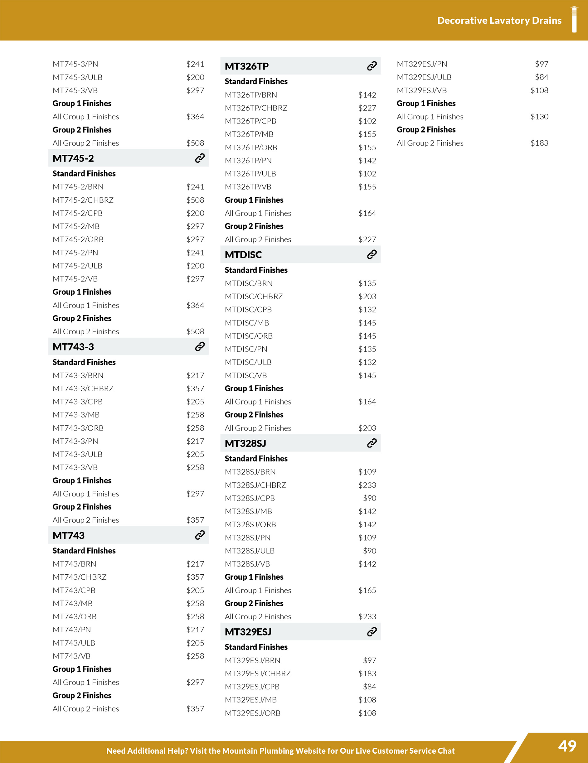 MPP-2026-Pricing-Supplement-Decorative-Lavatory-Drains-PAGE2-6-1-2026